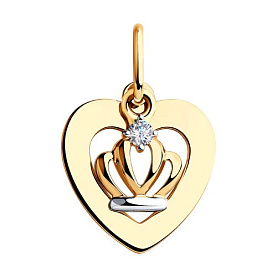 Подвеска SOKOLOV - Золото 585, Фианит (арт. 035660)