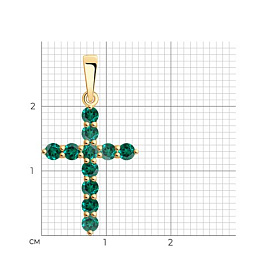 Подвеска SOKOLOV - Золото 585, Синтетический изумруд (арт. 732365)