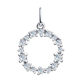 Подвеска SOKOLOV - Серебро 925, Фианит (арт. 94032330)