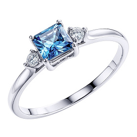 Кольцо POKROVSKY - Серебро 925, Синтетический кварц , Фианит (арт. 1101700-05405)