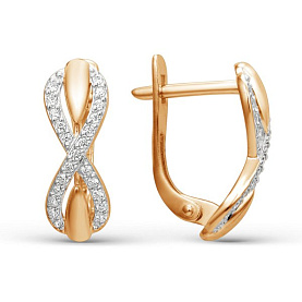 Серьги ЮФ Династия - Золото 585, Фианит (арт. 000892-1102)