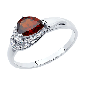 Кольцо Diamant - Серебро 925, Гранат, Фианит (арт. 94-310-00548-2)