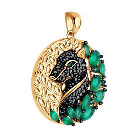 Подвеска SOKOLOV - Серебро 925, Агат, Фианит (арт. 92030808)