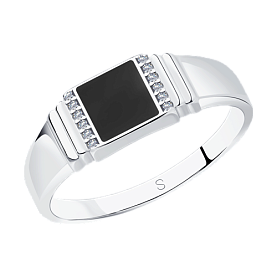 Кольцо SOKOLOV - Серебро 925, Фианит, Эмаль (арт. 94011324)