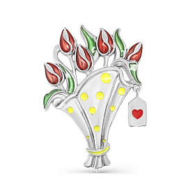 Брошь Кабаровских - Серебро 925, Эмаль (арт. 5-150-0001)