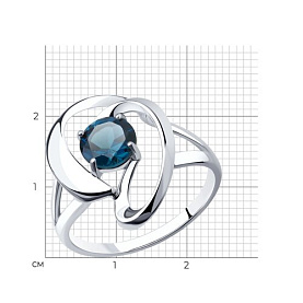 Кольцо SOKOLOV - Серебро 925, Топаз лондон (арт. 92011986)