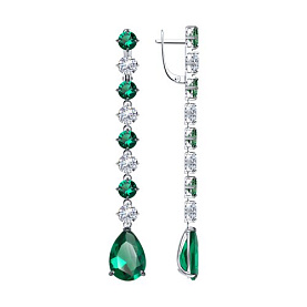 Серьги SOKOLOV - Серебро 925, Фианит (арт. 94025749)