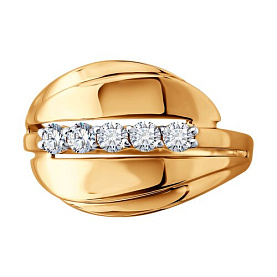 Кольцо SOKOLOV - Золото 585, Фианит (арт. 019893)