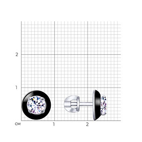 Серьги SOKOLOV - Серебро 925, Фианит, Эмаль (арт. 94023144)
