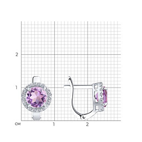 Серьги SOKOLOV - Серебро 925, Аметист, Фианит (арт. 92021166)