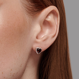 Серьги SOKOLOV - Серебро 925, Гранат, Фианит (арт. 92022925)