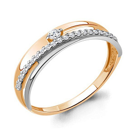 Кольцо Аквамарин - Золото 375, Фианит (арт. 64372А.8)