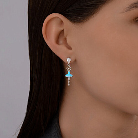 Серьги SOKOLOV - Серебро 925, Фианит, Эмаль (арт. 94026881)