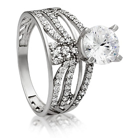 Кольцо Галатея - Серебро 925, Фианит (арт. 2604.1)