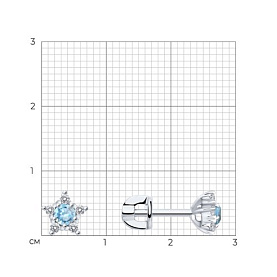 Серьги SOKOLOV - Серебро 925, Топаз, Фианит (арт. 92022422)