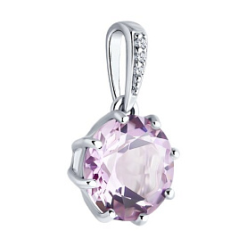 Подвеска Diamant - Серебро 925, Аметист, Фианит (арт. 94-330-02040-2)