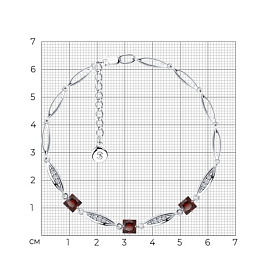 Браслет SOKOLOV - Серебро 925, Гранат, Фианит (арт. 92050119)