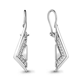 Серьги Аквамарин - Серебро 925, Фианит (арт. 48759А.5)