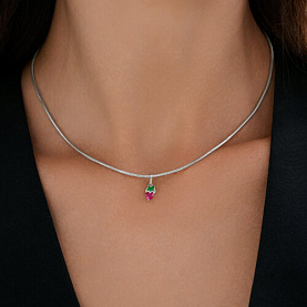 Подвеска Diamant - Серебро 925, Синтетический рубин, Эмаль (арт. 94-130-02280-1)