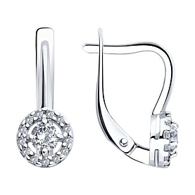 Серьги SOKOLOV - Серебро 925, Swarovski , Фианит (арт. 89020150)