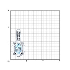 Подвеска SOKOLOV - Серебро 925, Топаз, Фианит (арт. 92030870)