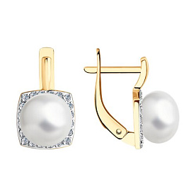 Серьги SOKOLOV - Золото 375, Жемчуг культивированный, Фианит (арт. 37792329)