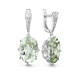 Серьги Дар - Серебро 925, Празиолит, Фианит (арт. С-5301рс41200)