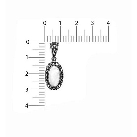 Подвеска Эвора - Серебро 925, Марказит, Перламутр (арт. 633293)
