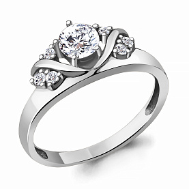 Кольцо Аквамарин - Серебро 925, Фианит (арт. 68928А.5)