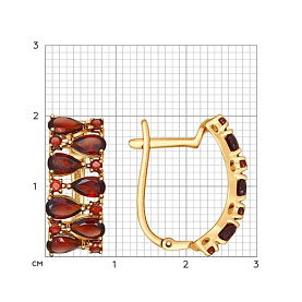 Серьги SOKOLOV - Золото 585, Гранат (арт. 724551)