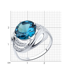 Кольцо SOKOLOV - Серебро 925, Синтетический ситалл , Фианит (арт. 92012061)
