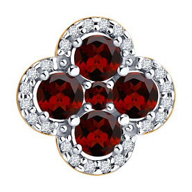 Подвеска SOKOLOV - Серебро 925, Гранат, Фианит (арт. 92030816)