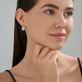 Серьги SOKOLOV - Золото 585, Топаз, Фианит (арт. 729024)