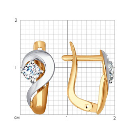 Серьги SOKOLOV - Золото 375, Фианит (арт. 027276-4)