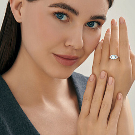 Кольцо SOKOLOV - Серебро 925, Топаз, Фианит (арт. 92014662)