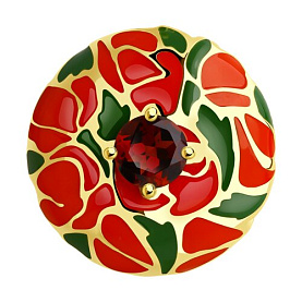 Кольцо Diamant - Серебро 925, Синтетический гранат, Эмаль (арт. 93-310-01661-1)