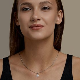 Подвеска SOKOLOV - Серебро 925, Сапфир, Фианит (арт. 62030013)