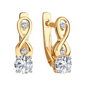 Серьги SOKOLOV - Золото 585, Фианит (арт. 027147)