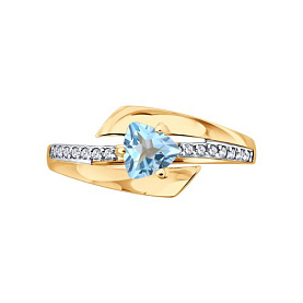 Кольцо Diamant - Золото 585, Топаз, Фианит (арт. 51-310-01543-1)