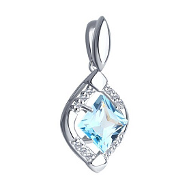 Подвеска SOKOLOV - Серебро 925, Топаз, Фианит (арт. 92030354)