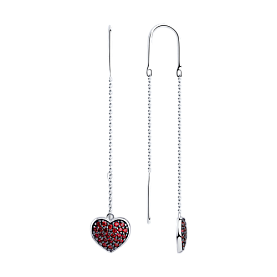 Серьги Diamant - Серебро 925, Синтетический рубин (арт. 94-120-01017-1)