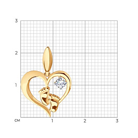 Подвеска SOKOLOV - Золото 375, Фианит (арт. 034831-4)