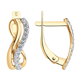 Серьги SOKOLOV - Золото 585, Фианит (арт. 027155)