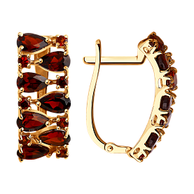 Серьги SOKOLOV - Золото 585, Гранат (арт. 724551)