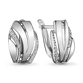 Серьги Аквамарин - Серебро 925, Фианит (арт. 45770А.5)