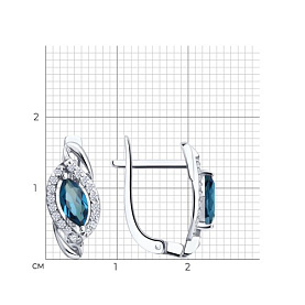 Серьги SOKOLOV - Золото 585, Топаз лондон, Фианит (арт. 729357-3)
