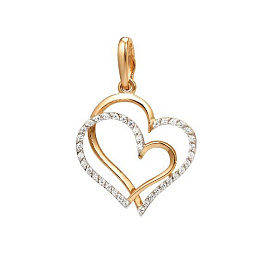 Подвеска ЮФ Династия - Золото 375, Фианит (арт. 100128-5102)