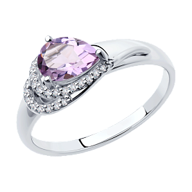 Кольцо Diamant - Серебро 925, Аметист, Фианит (арт. 94-310-00548-3)