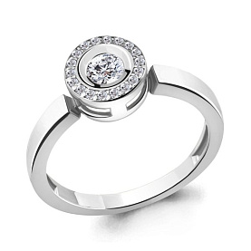 Кольцо Аквамарин - Серебро 925, Фианит (арт. 68478А.5)