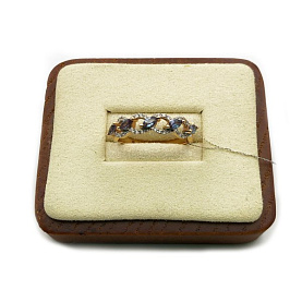 Кольцо Александра - Золото 585, Бриллиант, Синтетический александрит (арт. 8010804)